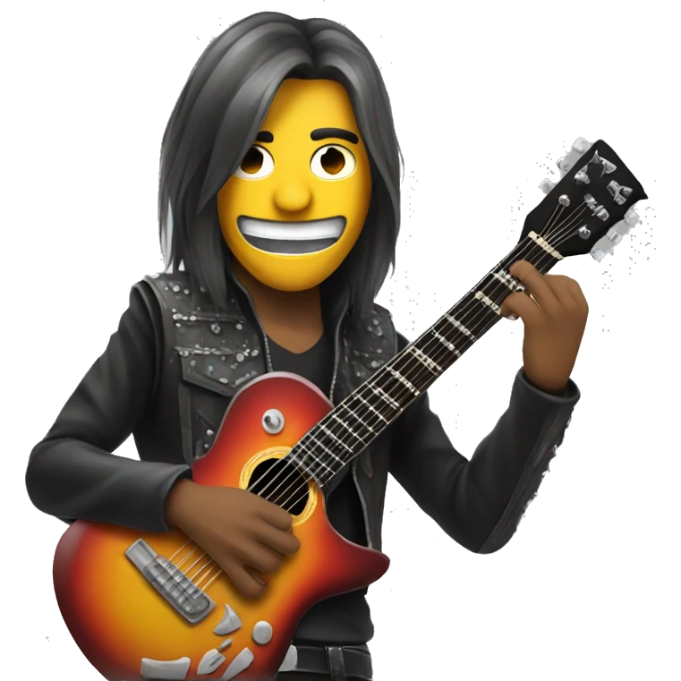 Metalero con una guitarra emoji