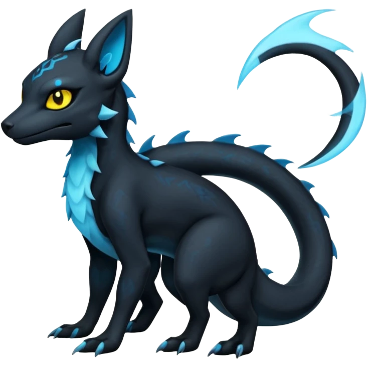 Dark Edgy Salandit-Amaura-Umbreon-Fakémon-hybrid-creature (full body)  emoji