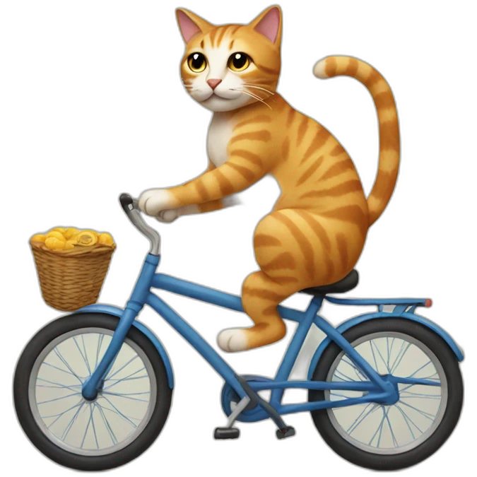 cat riding a bike emoji