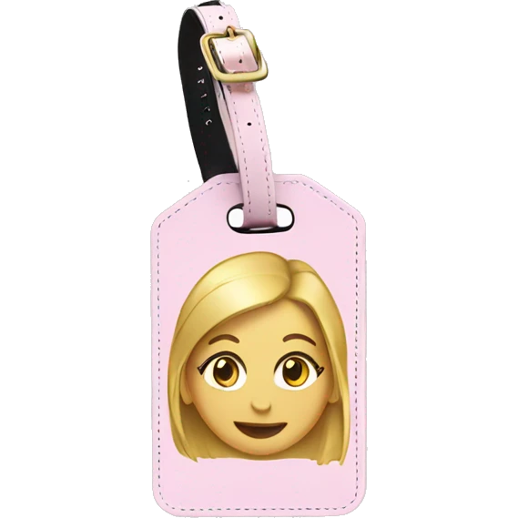 Light pink and gold luggage tag emoji
