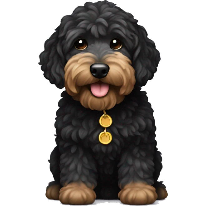 Black golden doodle emoji