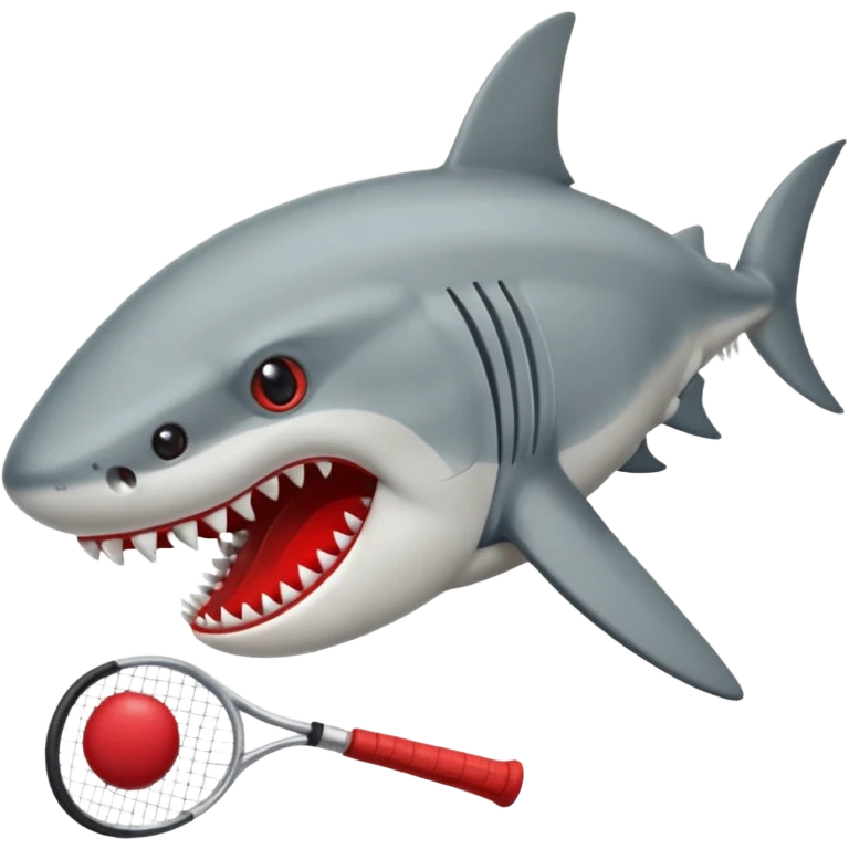 Tiburón con tenis rojos y macheta emoji