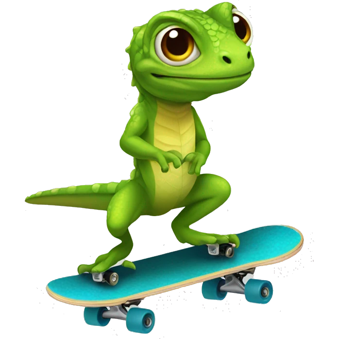Lizard on skateboard  emoji