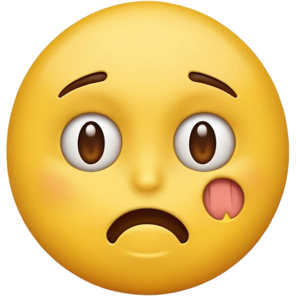 Yellow emoji with a disgusted force to the side emoji