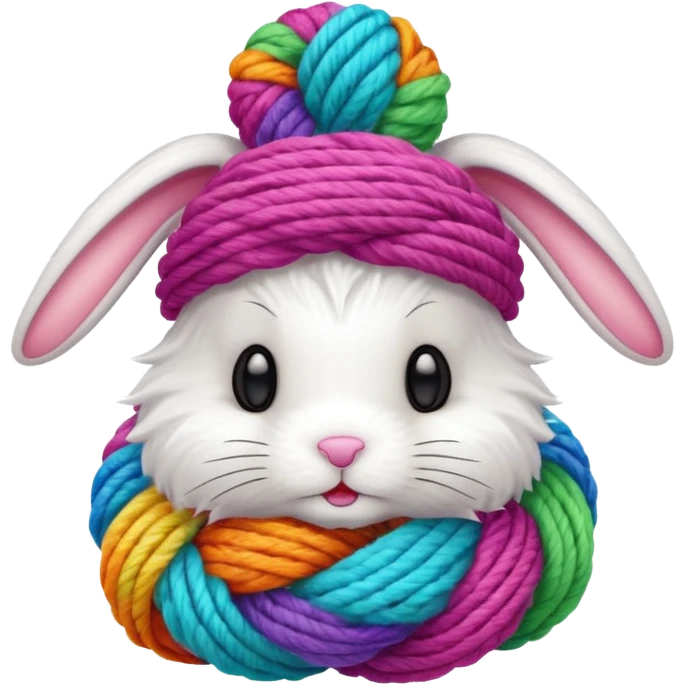 Bunny with yarn ball on head emoji