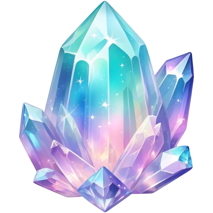Sparkly glossy Pastel whitish iridescent glass nebula glass crystal emoji