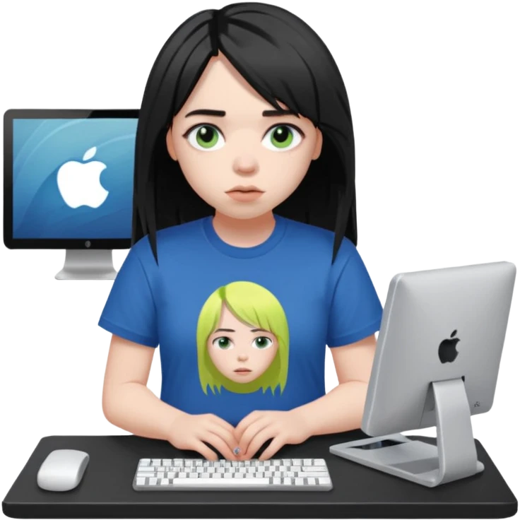 Billie Eilish avec un ordinateur emoji