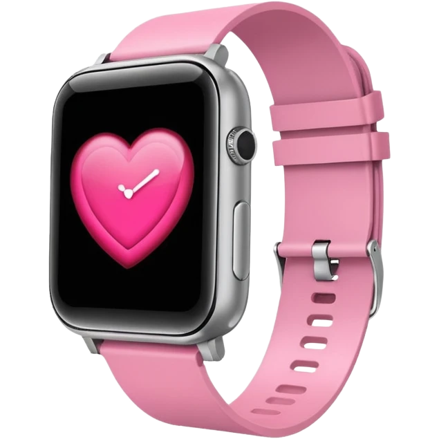 pink smart watch heart emoji