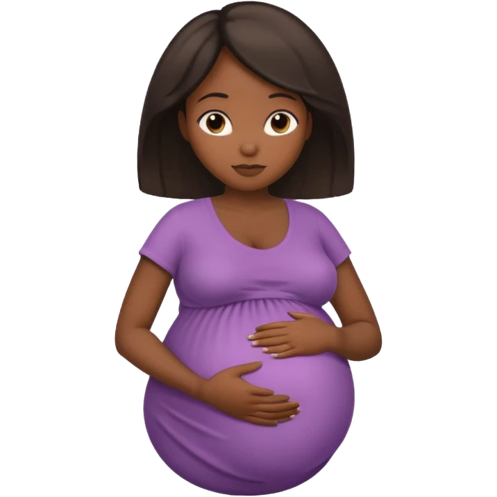 pregnant black woman hands on belly emoji