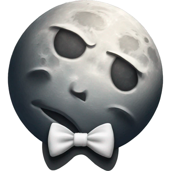 Moon with a bow tie emoji