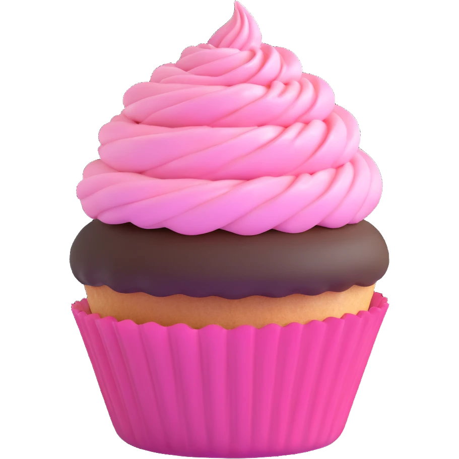 cupcake with pink icing emoji