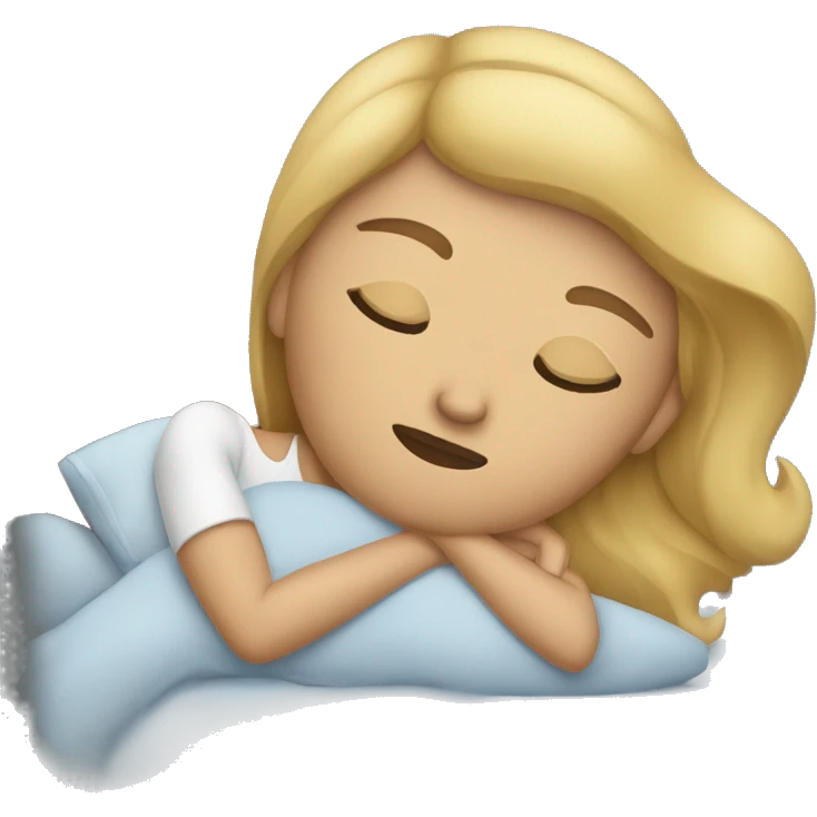 woman sleeping with z z z emoji