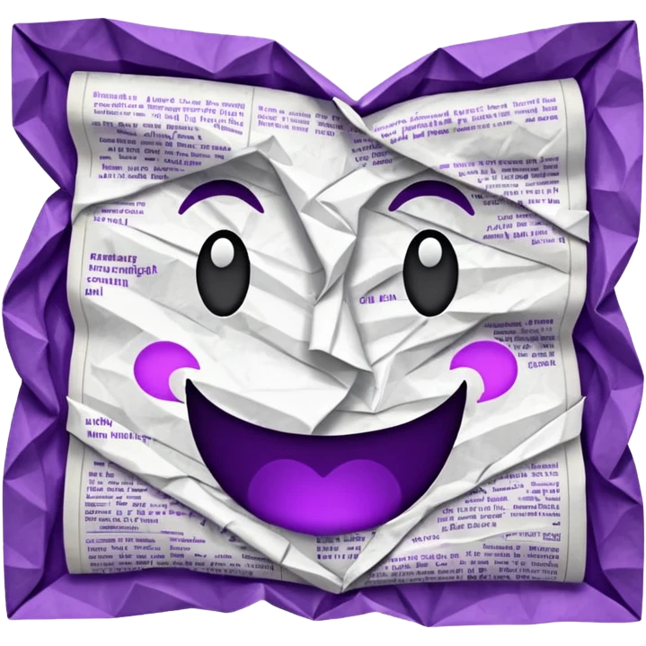 newspaper white and purple emoji