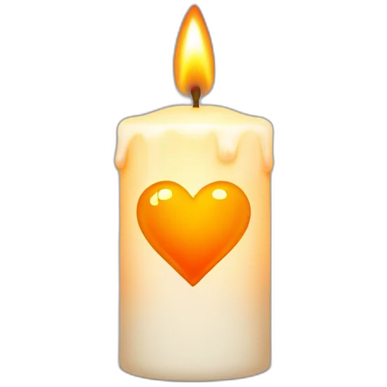 candle with an orange heart instead of flame emoji