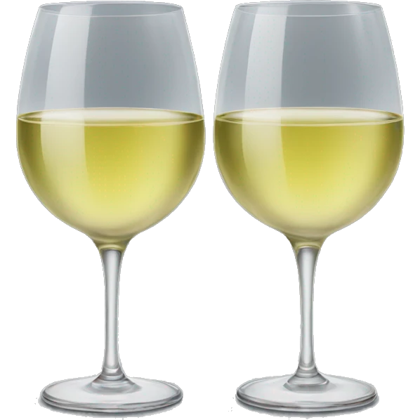 two white wine glasses  emoji