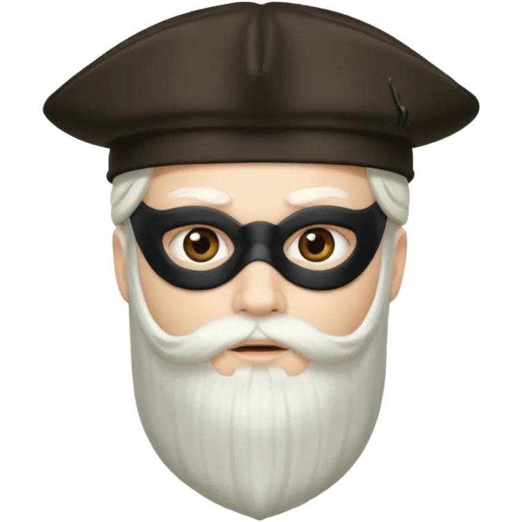 masked Boy with hat long white hair & bearded emoji