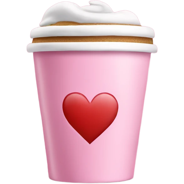 Pink coffe cup with heart  emoji