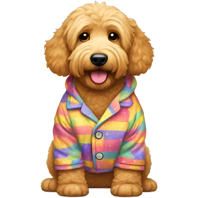 Golden doodle in pjs  emoji