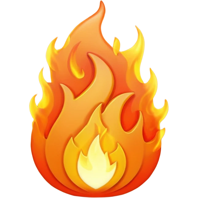 Flame in 3d emoji