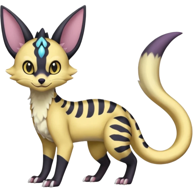 Pastel Salandit-Umbreon-Genet-Noivern-Noibat-Serval-Hybrid (Full body) emoji