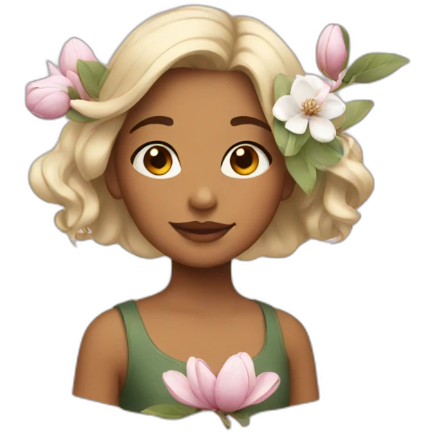 girl with magnolia emoji
