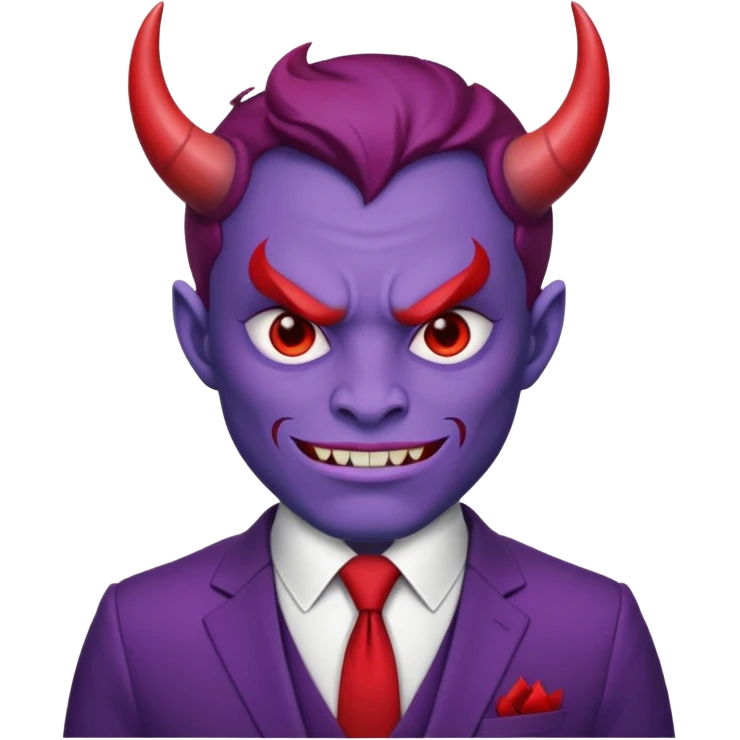 purple face devil with suit emoji