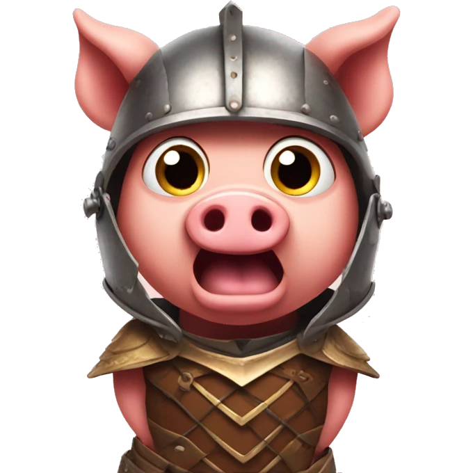 surprised pig gladiator emoji