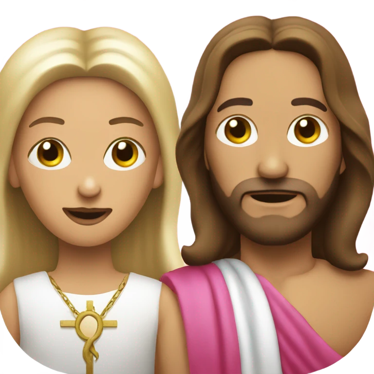 Jesus Christ with a pink drag queen  emoji