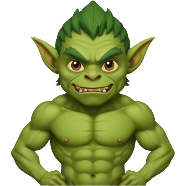 a goblin with a body emoji