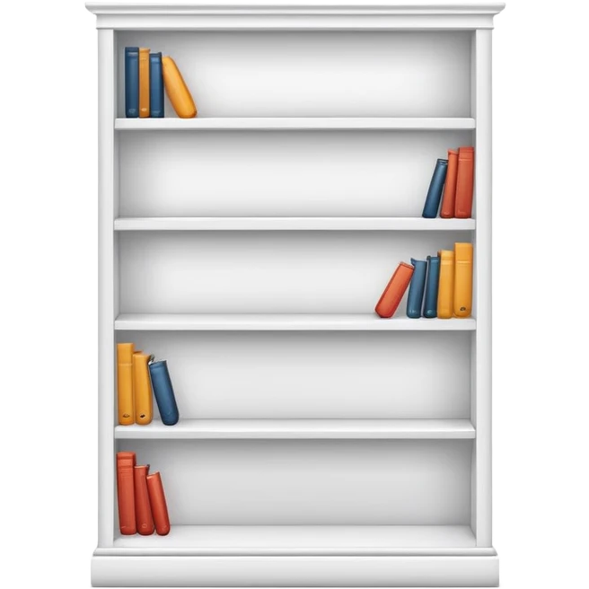 Beautiful white bookshelf aesthetic  emoji