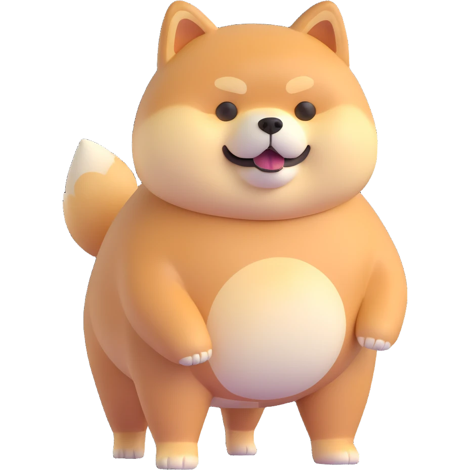 shiba inu standing, fat emoji