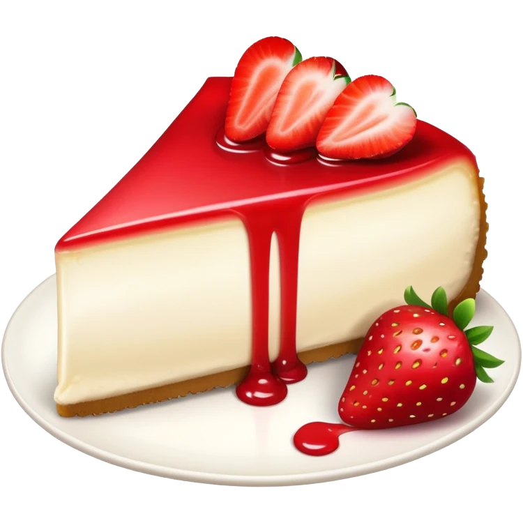 slice of cheesecake with strawberry topping emoji