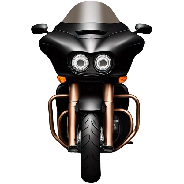 Black Harley Road glide with bronze wheels emoji