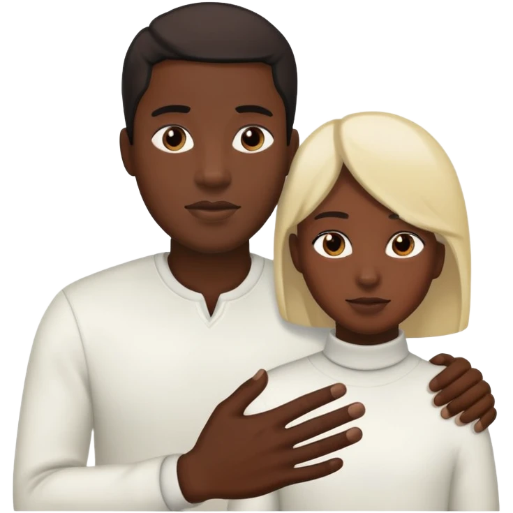 A black man touching someone emoji