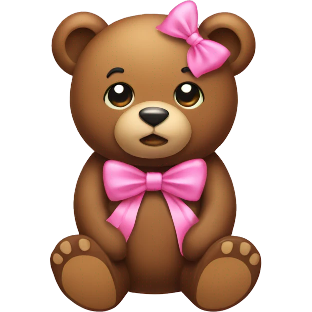 bear emoji with a pink bow  emoji