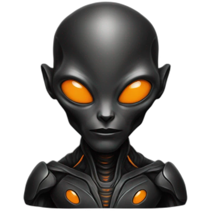 alien black with orange details emoji