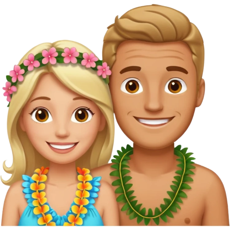 A white woman and man on their honeymoon emoji