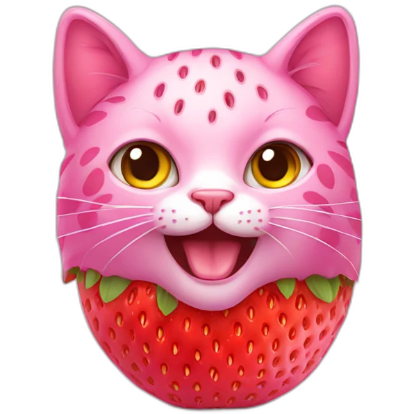 pink strawberry cat emoji