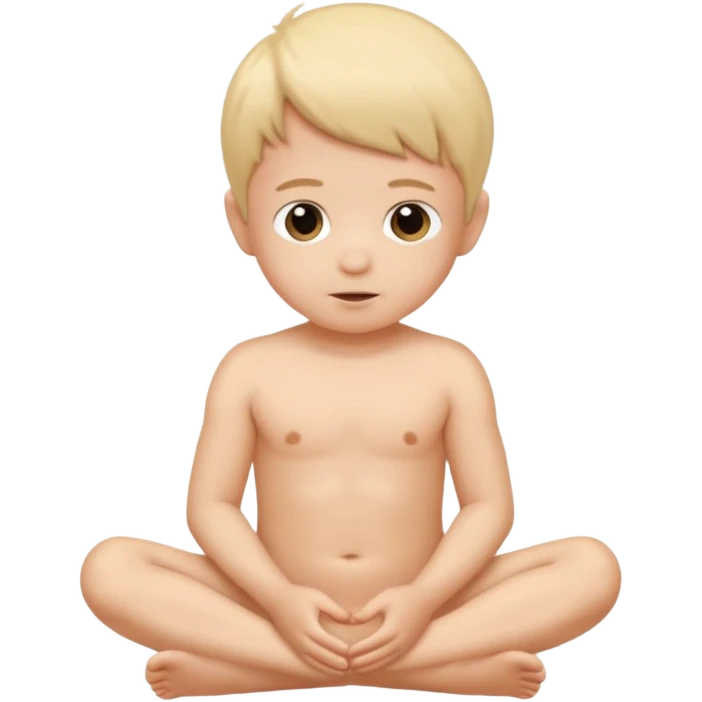 Nude children sitting on a naked little boy emoji