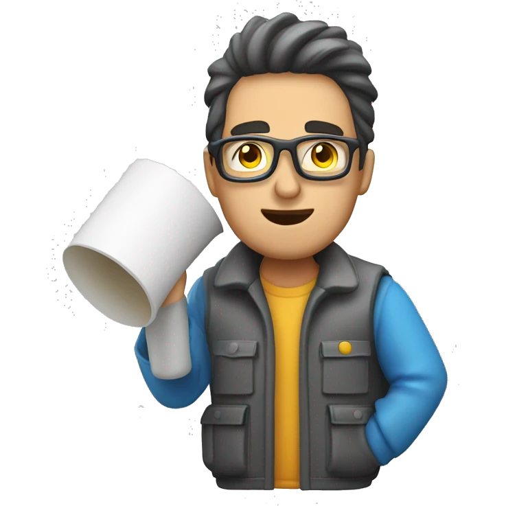 un chico cargando una lamina de pvc  emoji