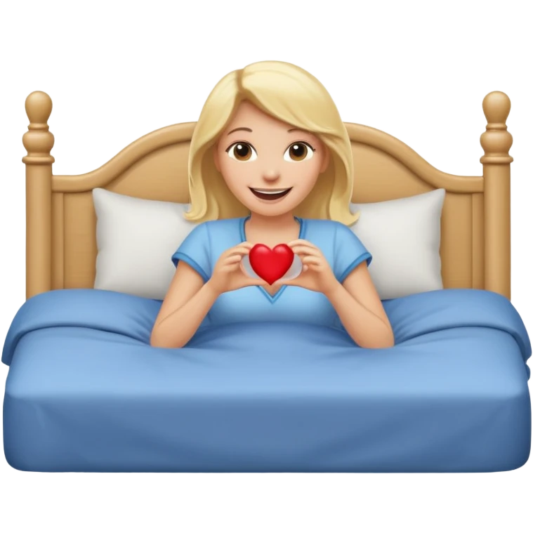 Blonde lady has fun in a big bed emoji