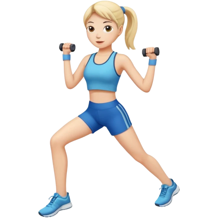 دختری در حال ورزش کردن emoji