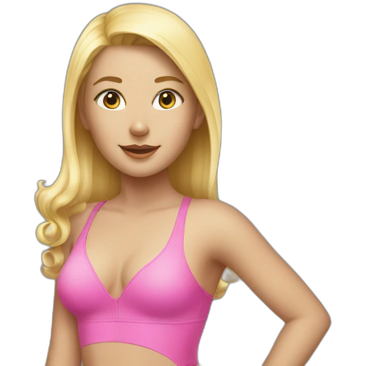 blonde girl in pink swimsuit emoji
