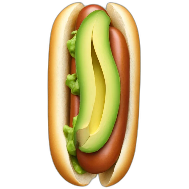 a hot dog with avocado on top emoji