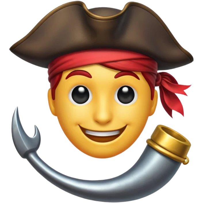 Pirate Hook, clean vector emoji, , white background emoji