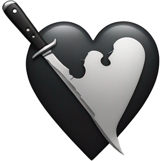 Black heart with knife emoji