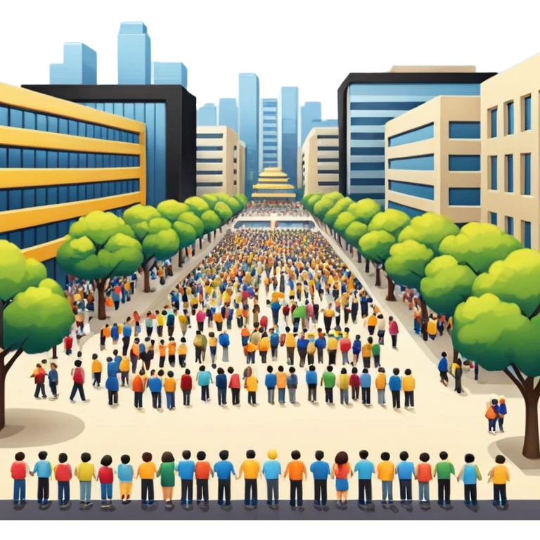 a crowd-gathering plaza emoji