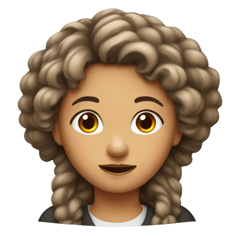 fille métisse avec cheveux bouclés  emoji