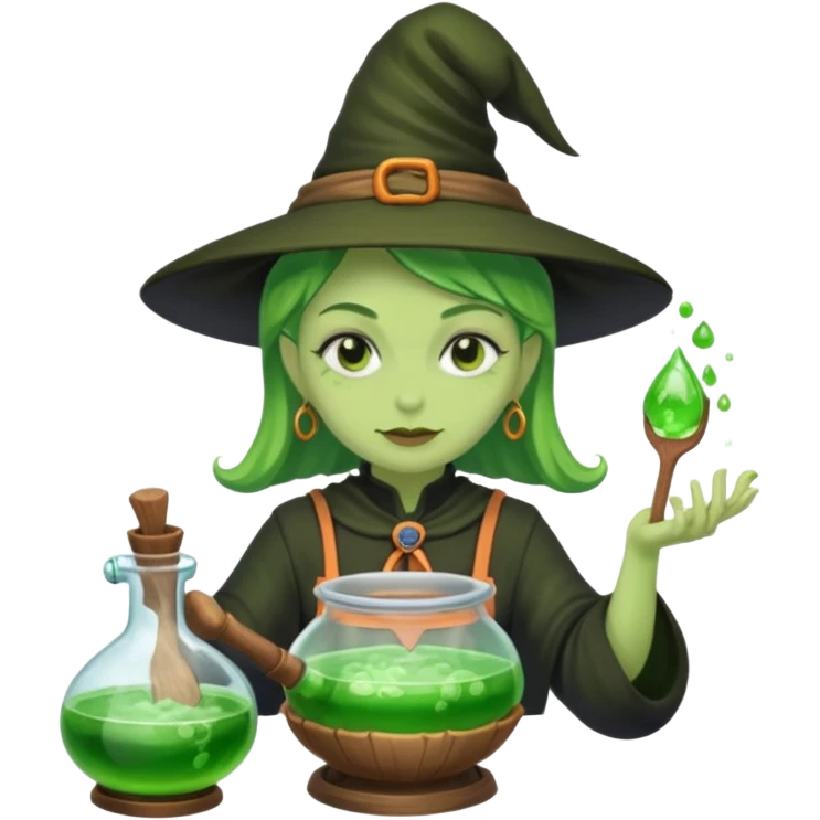 green witch cooking potion emoji