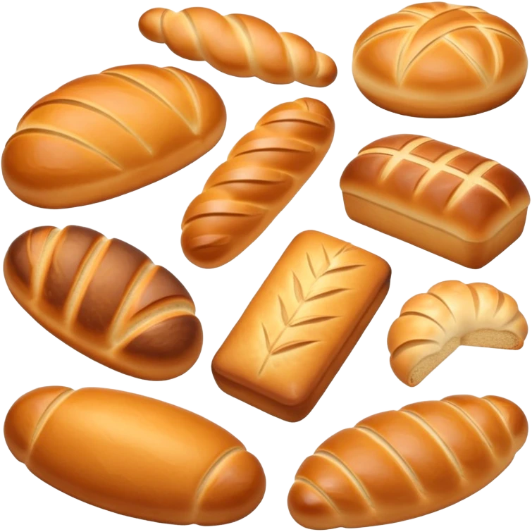 assorted bread and bakery items emoji